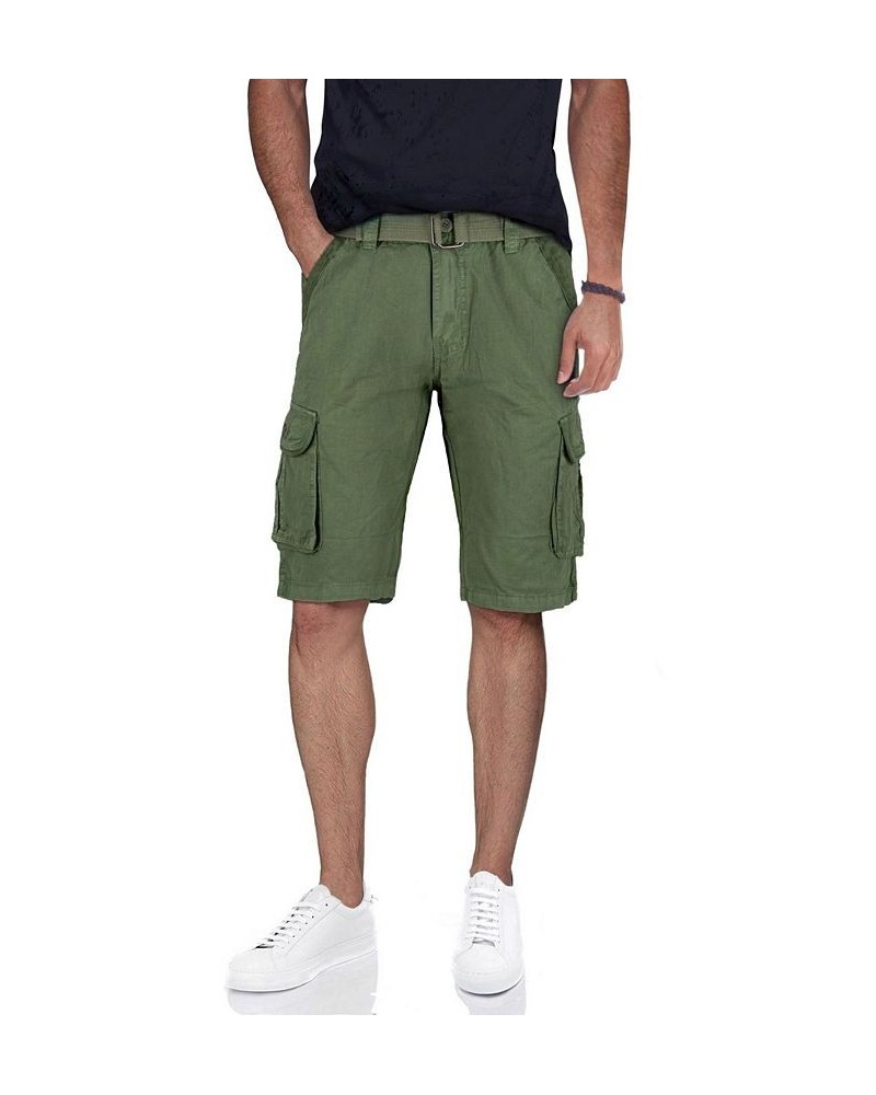 Men's Belted Twill Tape Cargo Shorts Grass $25.58 Shorts