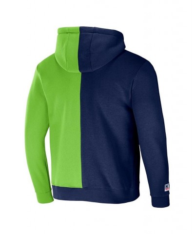 Men's NFL X Staple Navy, Green Seattle Seahawks Split Logo Pullover Hoodie $33.00 Sweatshirt