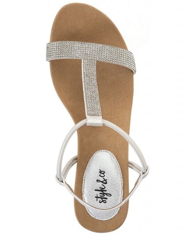 Mulan Embellished Wedge Sandals White $34.83 Shoes