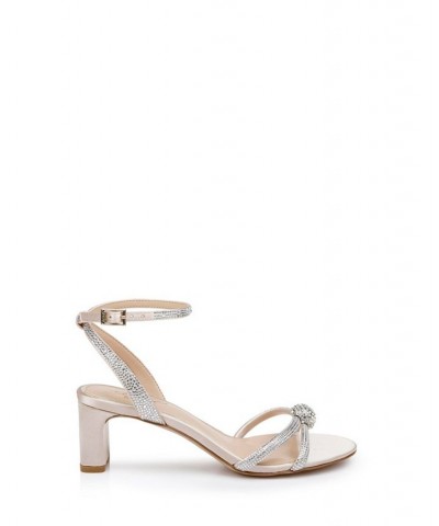 Women's Gavi Evening Sandals Champagne Satin $44.48 Shoes