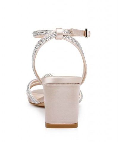 Women's Gavi Evening Sandals Champagne Satin $44.48 Shoes