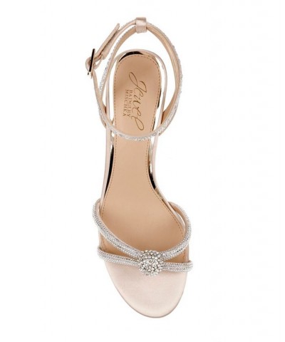 Women's Gavi Evening Sandals Champagne Satin $44.48 Shoes