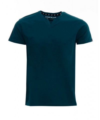 Men's Basic Notch Neck Short Sleeve T-shirt PD19 $15.29 T-Shirts