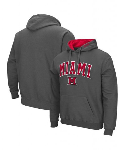 Men's Charcoal Miami University Redhawks Arch and Logo Pullover Hoodie $30.79 Sweatshirt
