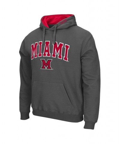 Men's Charcoal Miami University Redhawks Arch and Logo Pullover Hoodie $30.79 Sweatshirt