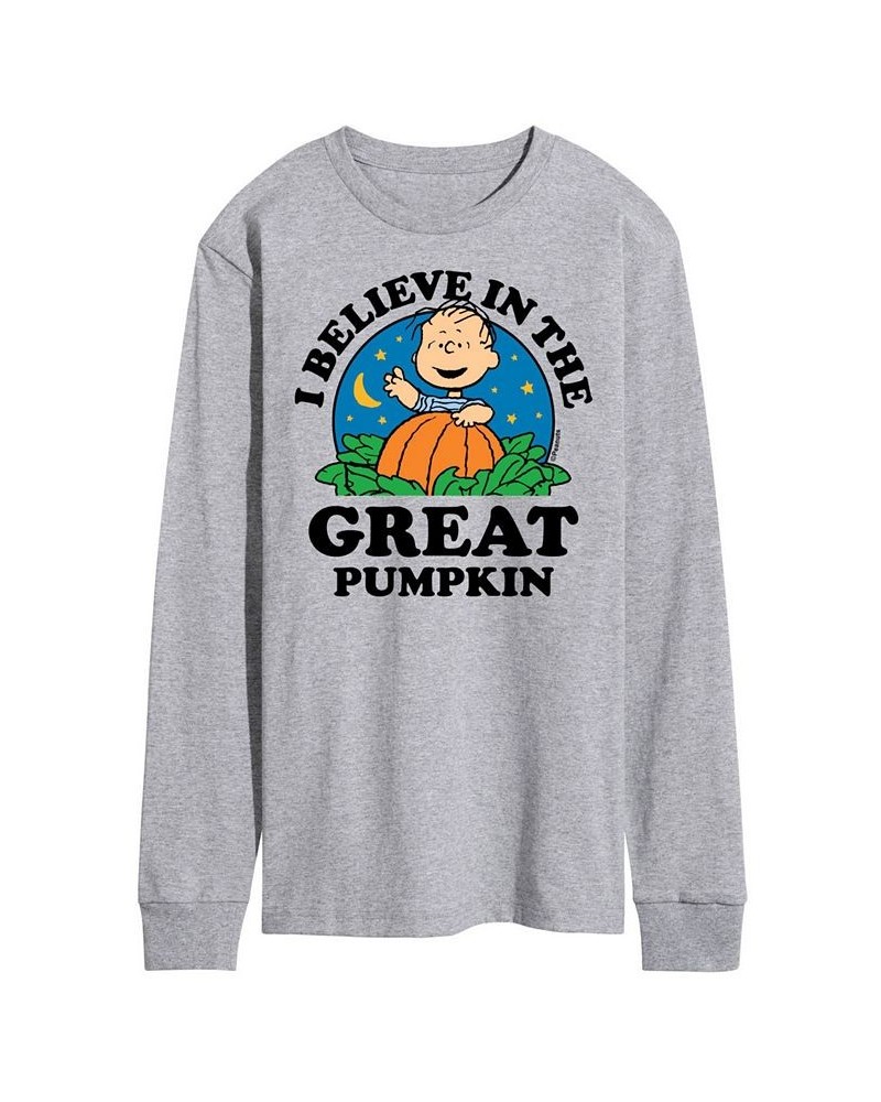 Men's Peanuts Believe in Great Pumpkin T-shirt Gray $25.79 T-Shirts