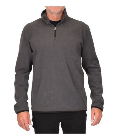 Men's Stretch Microfleece Quarter Zip Sweatshirt Black $36.84 T-Shirts