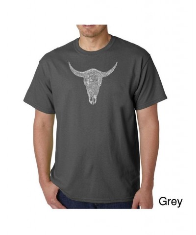 Men's Word Art T-Shirt - Cowskull Country Hits Gray $14.35 T-Shirts