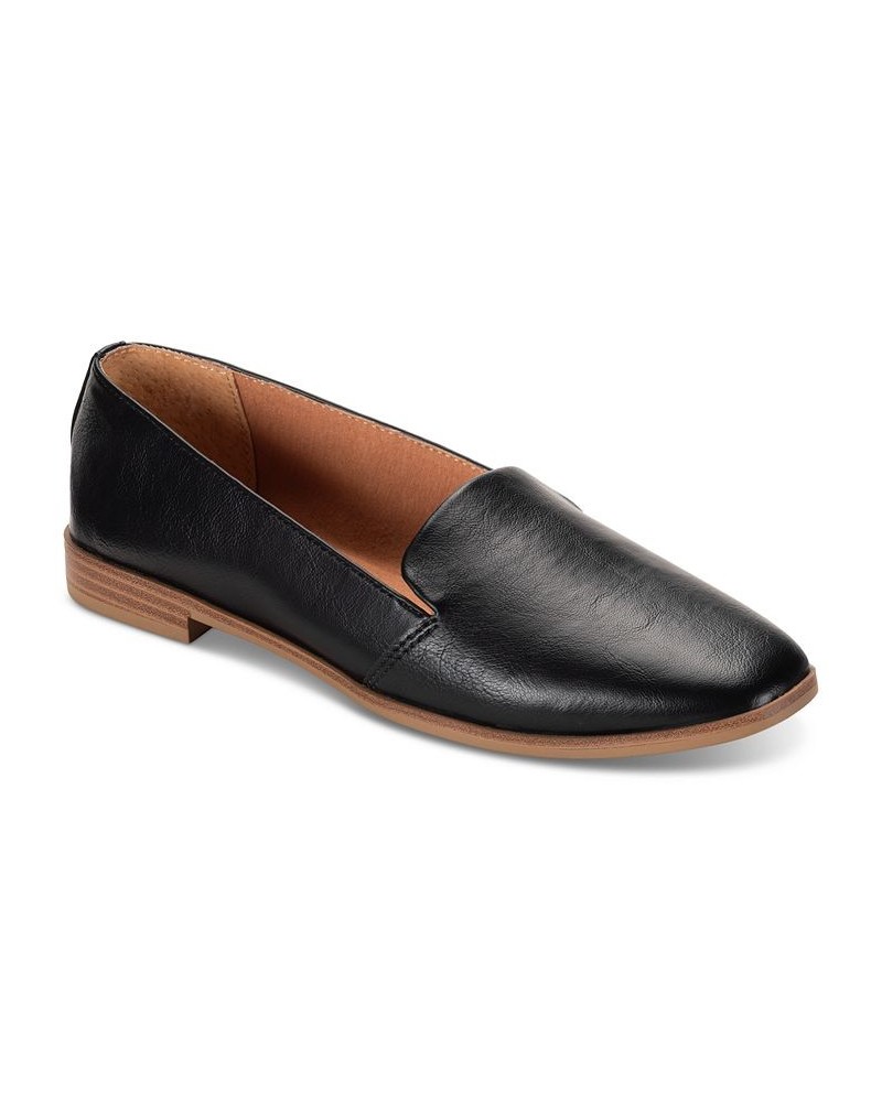 Women's Ursalaa Square-Toe Loafer Flats Black $30.58 Shoes