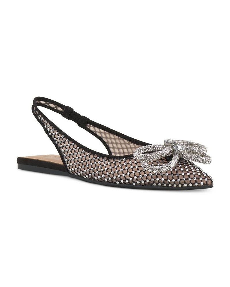 Women's Misiya Embellished Pointed-Toe Slingback Flats Black $42.07 Shoes