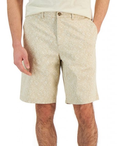 Men's Classic-Fit Linear Floral-Print 10" Shorts Tan/Beige $13.25 Shorts