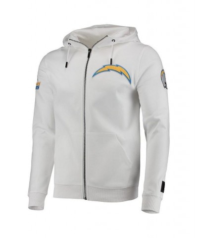 Men's White Los Angeles Chargers 4-Hit Full-Zip Hoodie $50.70 Sweatshirt