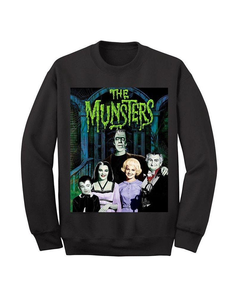 Men's The Munsters Group Shot Crew Fleece Sweatshirt Black $23.65 Sweatshirt