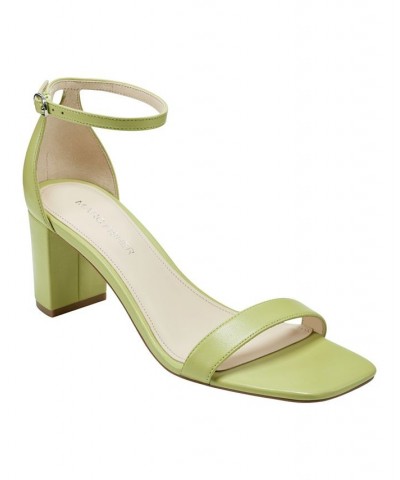 Women's Jaron Square Toe Block Heel Dress Sandals Green $53.46 Shoes