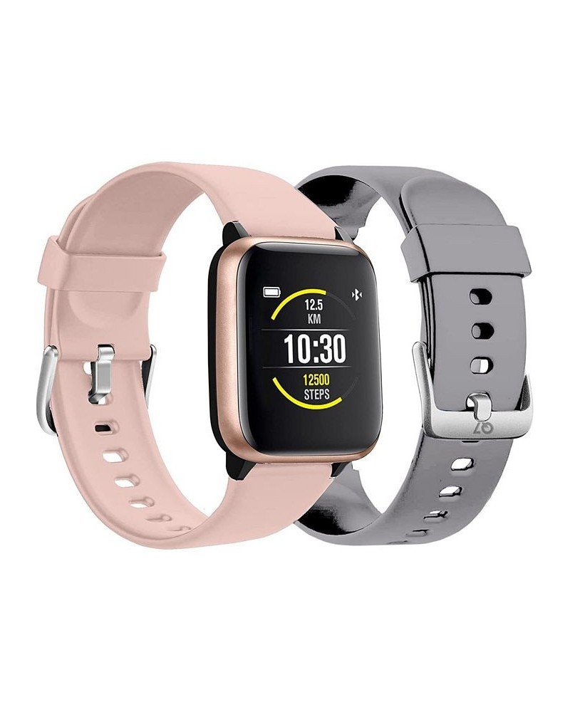 Unisex Q7 Fitness Tracker Blush Silicone Band Smartwatch with Gray Interchangeable Straps, 44mm $17.15 Watches