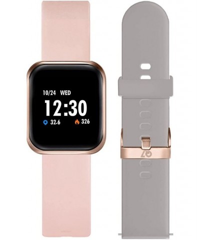 Unisex Q7 Fitness Tracker Blush Silicone Band Smartwatch with Gray Interchangeable Straps, 44mm $17.15 Watches