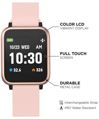 Unisex Q7 Fitness Tracker Blush Silicone Band Smartwatch with Gray Interchangeable Straps, 44mm $17.15 Watches