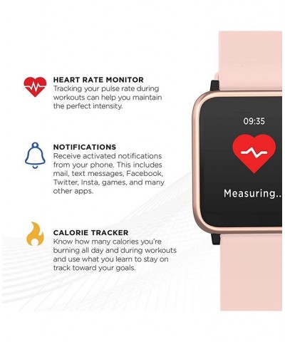 Unisex Q7 Fitness Tracker Blush Silicone Band Smartwatch with Gray Interchangeable Straps, 44mm $17.15 Watches