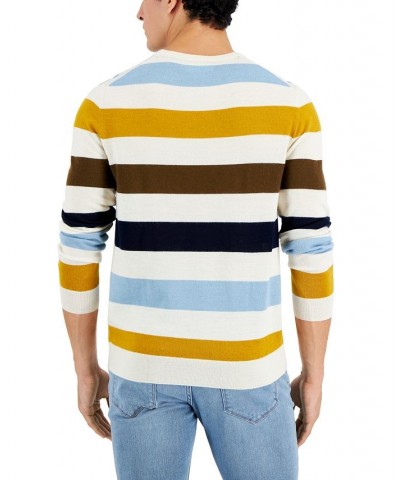 Men's Merino Stripe Sweater White $21.01 Sweaters