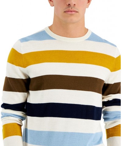 Men's Merino Stripe Sweater White $21.01 Sweaters