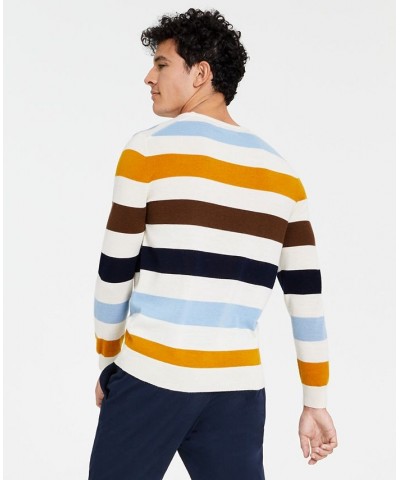 Men's Merino Stripe Sweater White $21.01 Sweaters