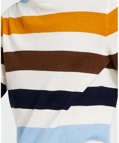 Men's Merino Stripe Sweater White $21.01 Sweaters