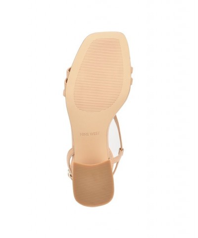 Women's Georga Square Toe Strappy Dress Sandals Tan/Beige $46.55 Shoes