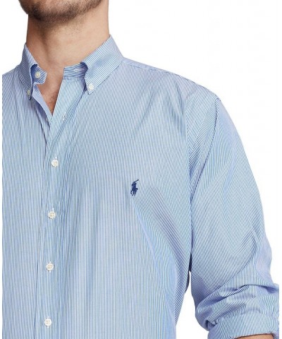 Men's Big & Tall Classic-Fit Poplin Shirt Blue/white Hairline Stripe $49.95 Shirts