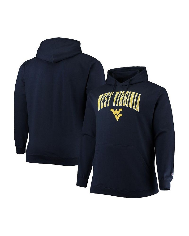 Men's Navy West Virginia Mountaineers Big and Tall Arch Over Logo Powerblend Pullover Hoodie $36.00 Sweatshirt