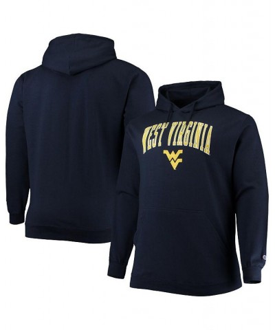 Men's Navy West Virginia Mountaineers Big and Tall Arch Over Logo Powerblend Pullover Hoodie $36.00 Sweatshirt