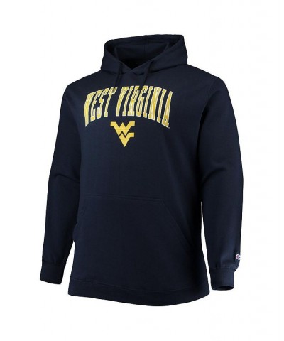 Men's Navy West Virginia Mountaineers Big and Tall Arch Over Logo Powerblend Pullover Hoodie $36.00 Sweatshirt