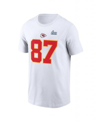 Men's Travis Kelce White Kansas City Chiefs Super Bowl LVII Name and Number T-shirt $24.44 T-Shirts