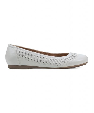 Women's Jett Woven Round Toe Slip-on Dress Flats White $46.53 Shoes