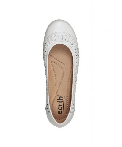 Women's Jett Woven Round Toe Slip-on Dress Flats White $46.53 Shoes