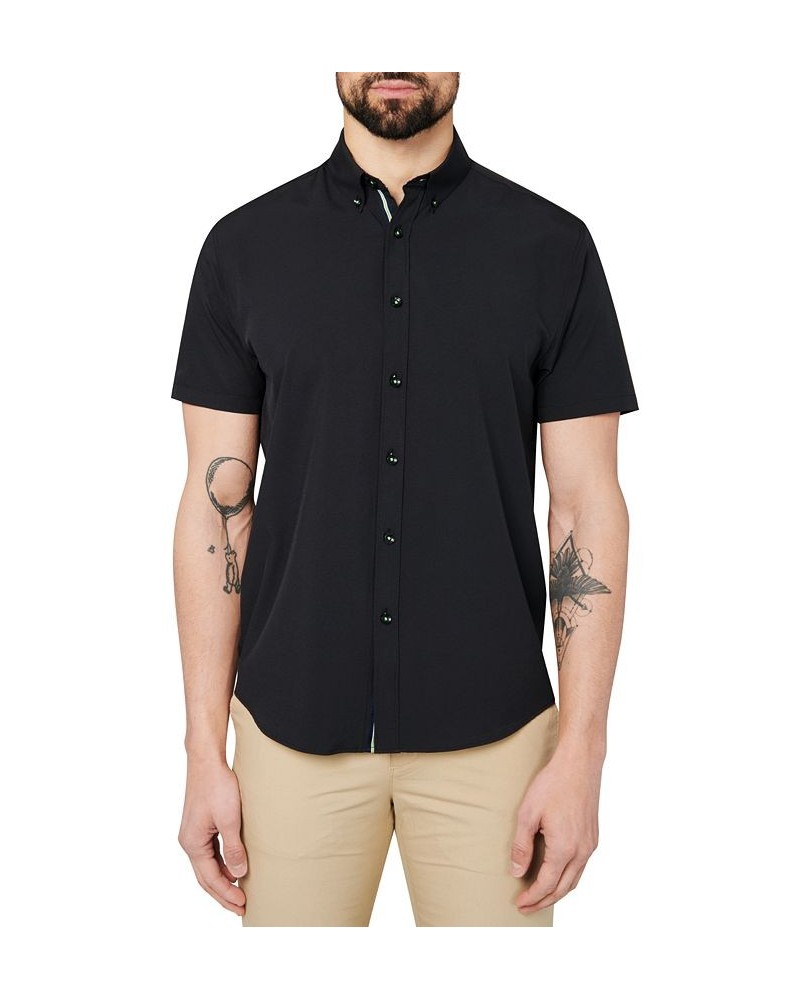 Men's Slim-Fit Black Button-Down Performance Shirt Black $28.50 Shirts