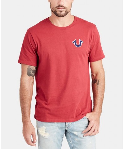 Men's Buddha Logo Crewneck Short Sleeve T-shirt Red $19.01 T-Shirts