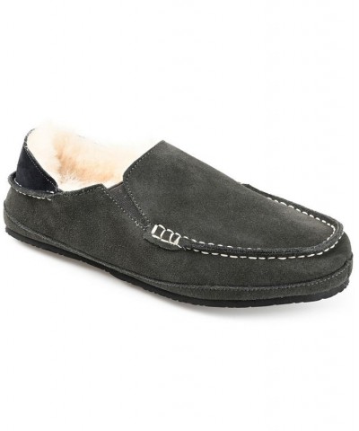 Men's Solace Fold-down Heel Moccasin Slippers Gray $38.28 Shoes