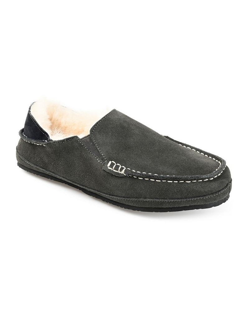 Men's Solace Fold-down Heel Moccasin Slippers Gray $38.28 Shoes