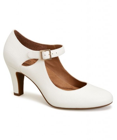 Velmah Memory Foam Mary Jane Pumps White $40.28 Shoes