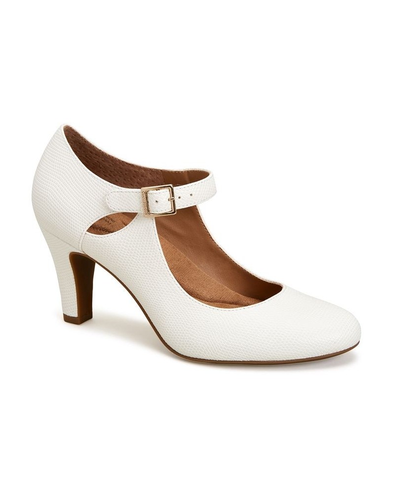 Velmah Memory Foam Mary Jane Pumps White $40.28 Shoes