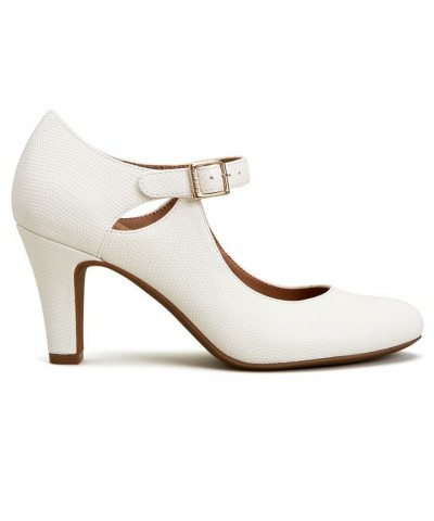 Velmah Memory Foam Mary Jane Pumps White $40.28 Shoes