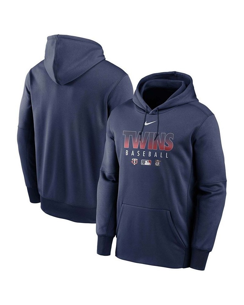 Men's Navy Minnesota Twins Authentic Collection Therma Performance Pullover Hoodie $40.50 Sweatshirt