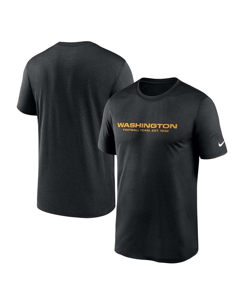 Men's Black Washington Football Team Logo Essential Legend Team Performance T-shirt $26.99 T-Shirts