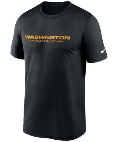 Men's Black Washington Football Team Logo Essential Legend Team Performance T-shirt $26.99 T-Shirts