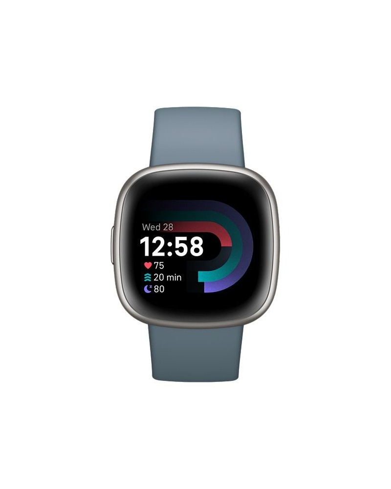 Versa 4 Waterfall Blue Platinum Smartwatch, 39mm $73.48 Watches