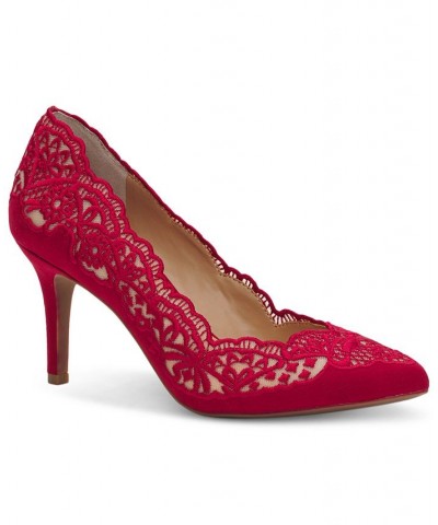 Women's Zitah Pointed Toe Pumps Red $31.21 Shoes