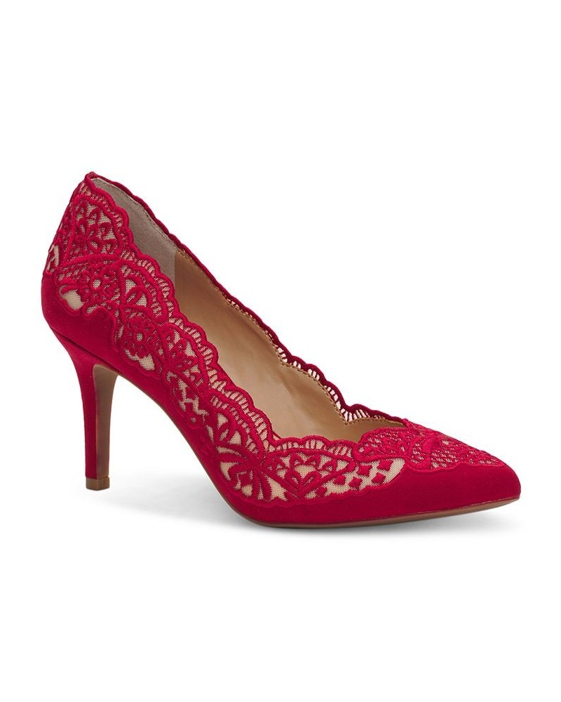 Women's Zitah Pointed Toe Pumps Red $31.21 Shoes