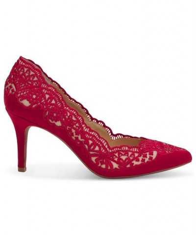 Women's Zitah Pointed Toe Pumps Red $31.21 Shoes