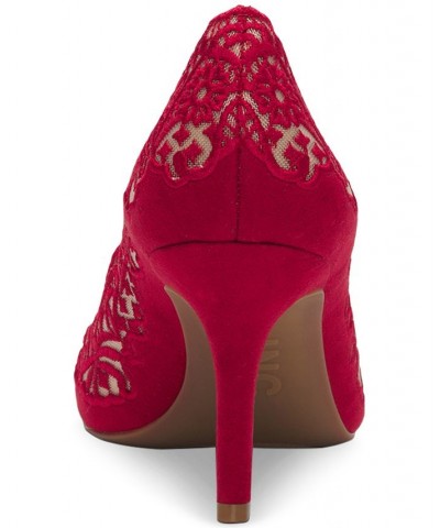 Women's Zitah Pointed Toe Pumps Red $31.21 Shoes