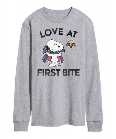 Men's Peanuts Love at First Bite T-shirt Gray $22.35 T-Shirts